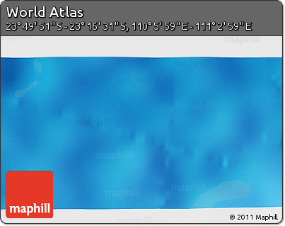 Physical 3D Map of the Area around 23° 33' 11" S, 110° 34' 29" E
