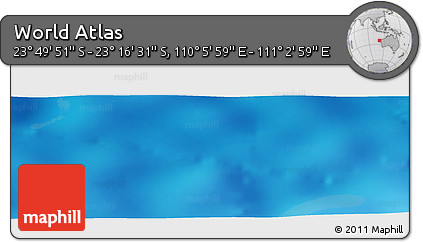 Physical Panoramic Map of the Area around 23° 33' 11" S, 110° 34' 29" E