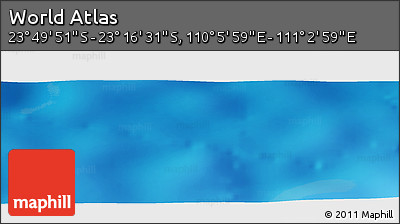 Physical Panoramic Map of the Area around 23° 33' 11" S, 110° 34' 29" E
