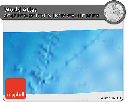 Physical 3D Map of the Area around 23° 33' 11" S, 111° 25' 30" E