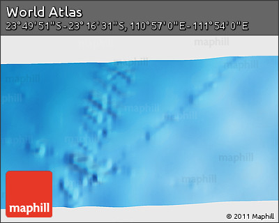Physical 3D Map of the Area around 23° 33' 11" S, 111° 25' 30" E