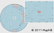 Gray Location Map of the area around 23° 33' 11" S, 111° 16' 30" W, hill shading