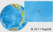 Physical Location Map of the area around 23° 33' 11" S, 111° 16' 30" W