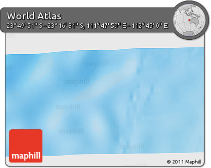 Shaded Relief 3D Map of the Area around 23° 33' 11" S, 112° 16' 30" E