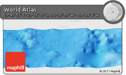 Physical Panoramic Map of the Area around 23° 33' 11" S, 112° 7' 30" W
