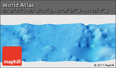 Physical Panoramic Map of the Area around 23° 33' 11" S, 112° 7' 30" W