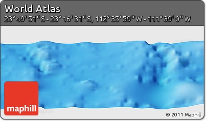 Physical Panoramic Map of the Area around 23° 33' 11" S, 112° 7' 30" W