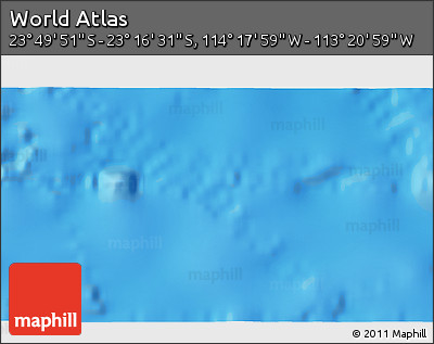 Physical 3D Map of the Area around 23° 33' 11" S, 113° 49' 29" W