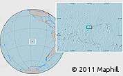 Gray Location Map of the area around 23° 33' 11" S, 115° 31' 30" W, hill shading