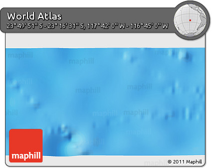 Physical 3D Map of the Area around 23° 33' 11" S, 117° 13' 29" W