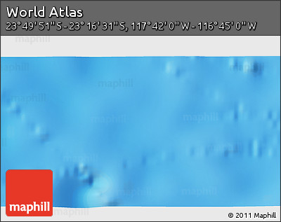 Physical 3D Map of the Area around 23° 33' 11" S, 117° 13' 29" W