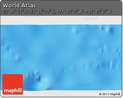 Physical 3D Map of the Area around 23° 33' 11" S, 117° 13' 29" W