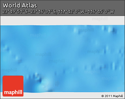 Shaded Relief 3D Map of the Area around 23° 33' 11" S, 117° 13' 29" W