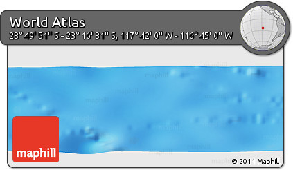 Physical Panoramic Map of the Area around 23° 33' 11" S, 117° 13' 29" W