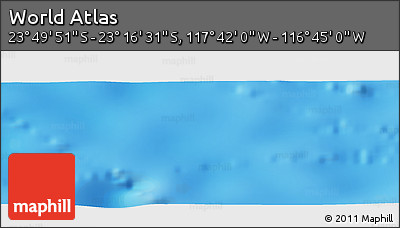 Physical Panoramic Map of the Area around 23° 33' 11" S, 117° 13' 29" W