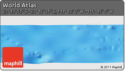 Physical Panoramic Map of the Area around 23° 33' 11" S, 117° 13' 29" W