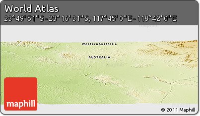 Physical Panoramic Map of the Area around 23° 33' 11" S, 118° 13' 29" E