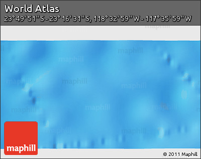 Physical 3D Map of the Area around 23° 33' 11" S, 118° 4' 29" W