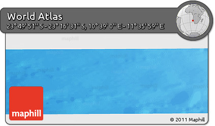 Physical Panoramic Map of the Area around 23° 33' 11" S, 11° 7' 30" E