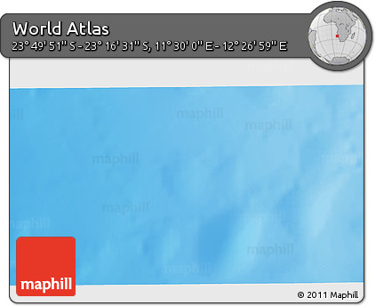 Physical 3D Map of the Area around 23° 33' 11" S, 11° 58' 29" E