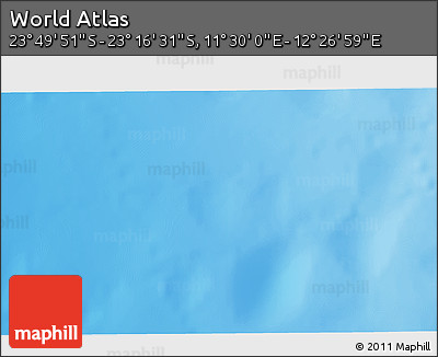 Physical 3D Map of the Area around 23° 33' 11" S, 11° 58' 29" E