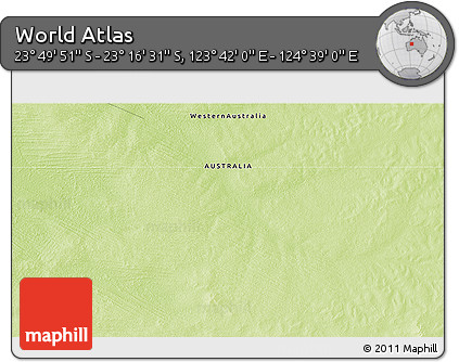 Physical 3D Map of the Area around 23° 33' 11" S, 124° 10' 30" E