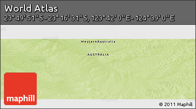 Physical Panoramic Map of the Area around 23° 33' 11" S, 124° 10' 30" E