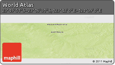 Physical Panoramic Map of the Area around 23° 33' 11" S, 124° 10' 30" E