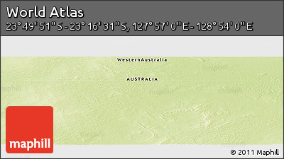 Physical Panoramic Map of the Area around 23° 33' 11" S, 128° 25' 30" E