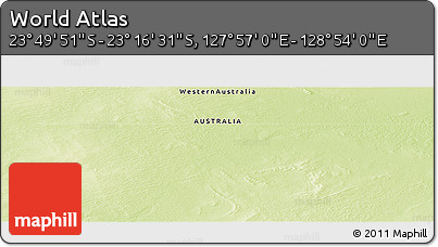 Physical Panoramic Map of the Area around 23° 33' 11" S, 128° 25' 30" E