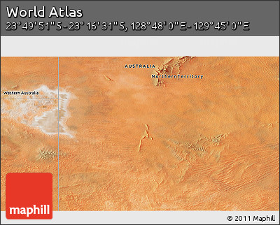 Satellite 3D Map of the Area around 23° 33' 11" S, 129° 16' 30" E