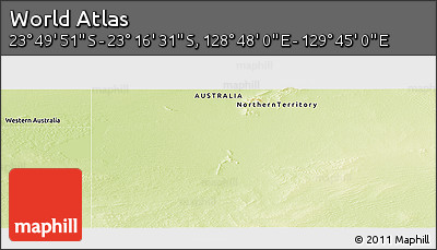 Physical Panoramic Map of the Area around 23° 33' 11" S, 129° 16' 30" E