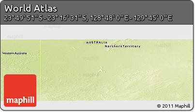 Physical Panoramic Map of the Area around 23° 33' 11" S, 129° 16' 30" E