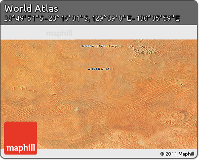 Satellite 3D Map of the Area around 23° 33' 11" S, 130° 7' 30" E