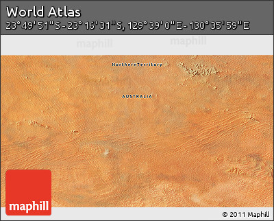 Satellite 3D Map of the Area around 23° 33' 11" S, 130° 7' 30" E