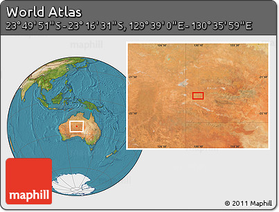 Satellite Location Map of the Area around 23° 33' 11" S, 130° 7' 30" E