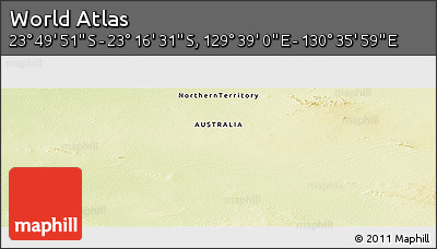 Physical Panoramic Map of the Area around 23° 33' 11" S, 130° 7' 30" E