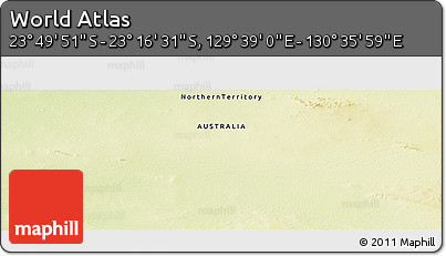 Physical Panoramic Map of the Area around 23° 33' 11" S, 130° 7' 30" E