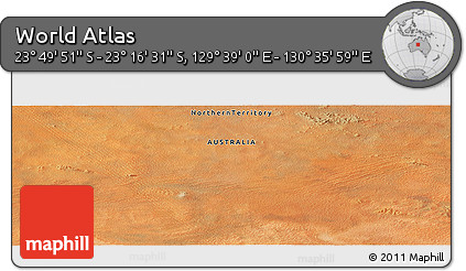 Satellite Panoramic Map of the Area around 23° 33' 11" S, 130° 7' 30" E