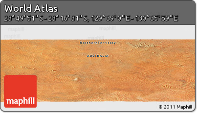 Satellite Panoramic Map of the Area around 23° 33' 11" S, 130° 7' 30" E