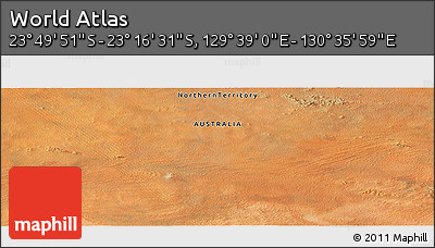 Satellite Panoramic Map of the Area around 23° 33' 11" S, 130° 7' 30" E