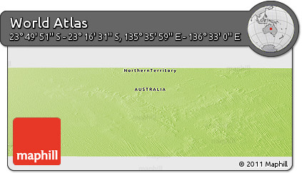 Physical Panoramic Map of the Area around 23° 33' 11" S, 136° 4' 29" E