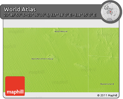 Physical 3D Map of the Area around 23° 33' 11" S, 137° 46' 30" E