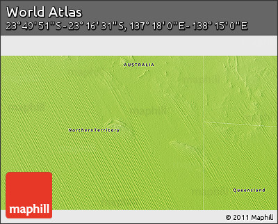 Physical 3D Map of the Area around 23° 33' 11" S, 137° 46' 30" E