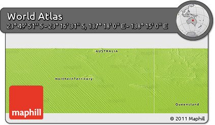 Physical Panoramic Map of the Area around 23° 33' 11" S, 137° 46' 30" E
