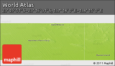 Physical Panoramic Map of the Area around 23° 33' 11" S, 137° 46' 30" E