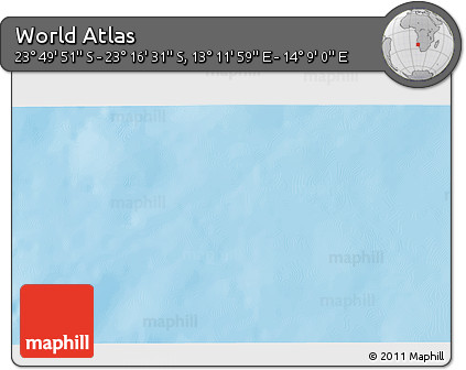 Physical 3D Map of the Area around 23° 33' 11" S, 13° 40' 30" E