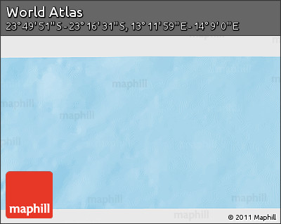 Physical 3D Map of the Area around 23° 33' 11" S, 13° 40' 30" E