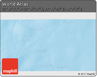 Physical 3D Map of the Area around 23° 33' 11" S, 13° 40' 30" E