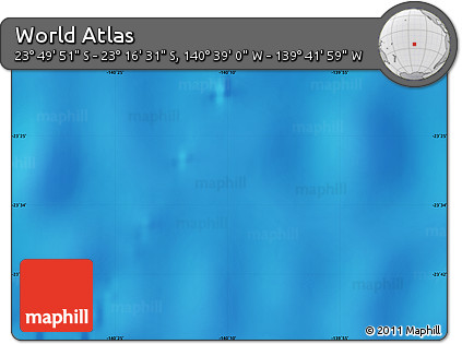 Physical Map of the Area around 23° 33' 11" S, 140° 10' 30" W